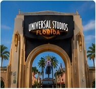 Movie-themed Orlando amusement park entrance